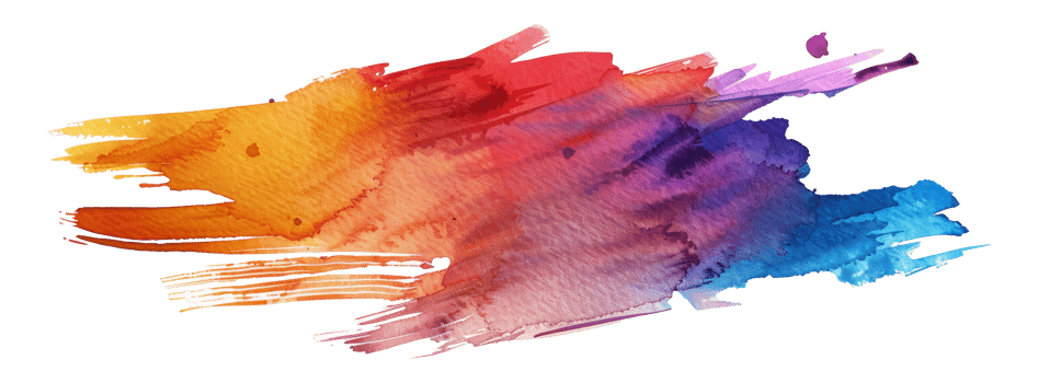 Vibrant watercolor texture in warm tones, cut out - stock . png