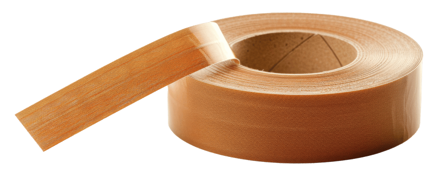 A brown tape is rolled up on - stock . png