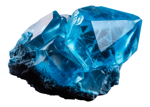Stunning blue crystal formation, cut out - stock .. png