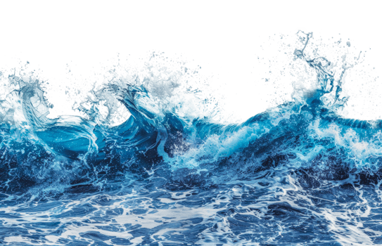 A large wave crashing onto - stock .. png