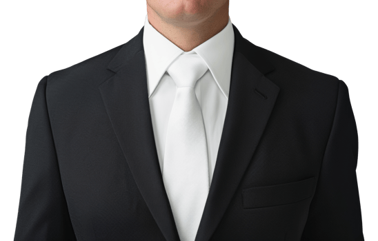 A man in a suit and tie is wearing a white tie - stock .. png
