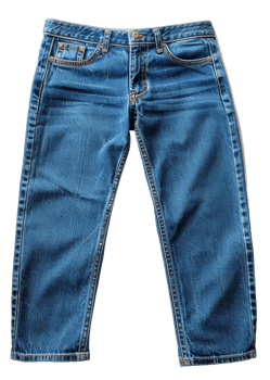 Classic blue denim jeans on transparent background - stock .. png
