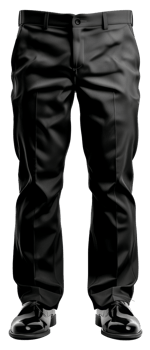 Formal black trousers for business attire on transparent background - stock .. png