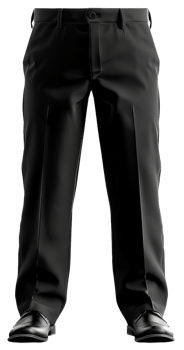 Formal black trousers for business attire on transparent background - stock .. png