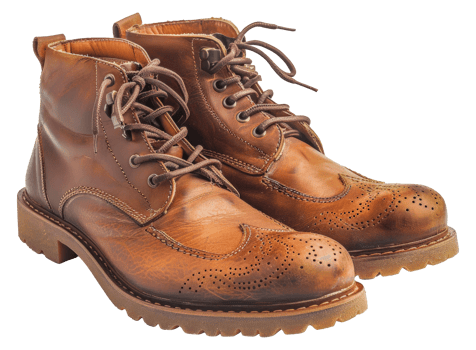 Two brown shoes with laces - stock .. png