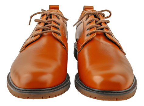 Two brown shoes with laces - stock .. png