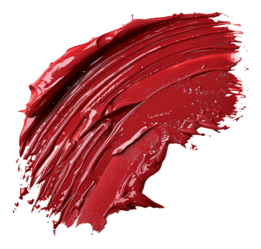 Streak of glossy red lipstick smear on transparent background - stock .. png