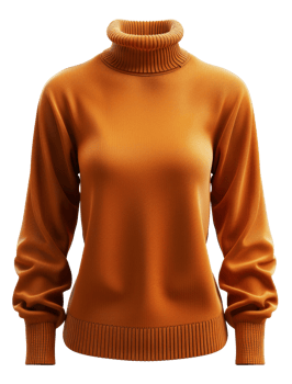 Cozy oversized mustard wool sweater on transparent background - stock .. png