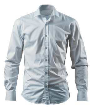 A man is wearing a white shirt with a patterned collar - stock .. png
