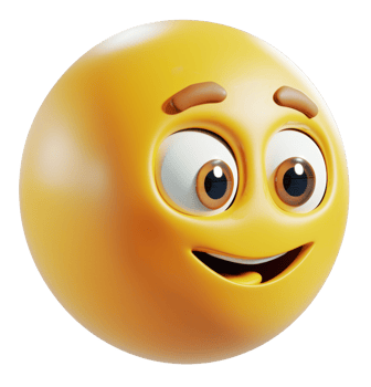 Smiling emoji with sparkling eyes, cut out - stock .. png