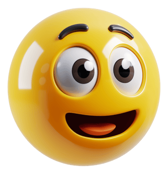 Smiling emoji with sparkling eyes, cut out - stock .. png