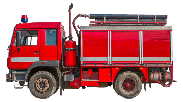 A red fire truck - stock .. png