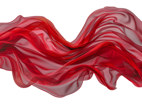 Red gradient fabric flowing texture, cut out - stock .. png