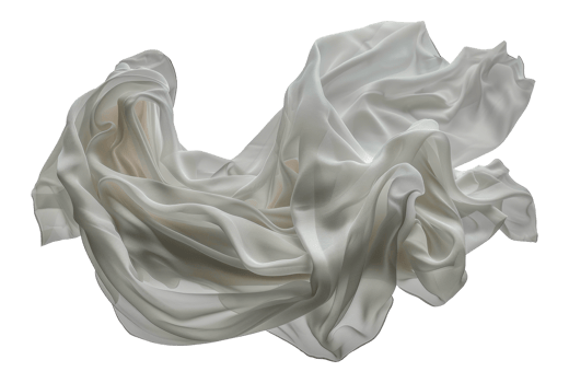 Elegant white silk fabric texture, cut out - stock .. png