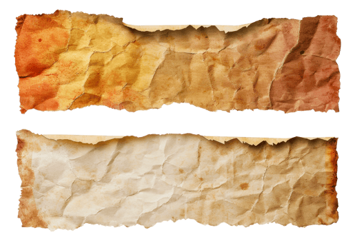 Two pieces of paper with a torn edge - stock .. png