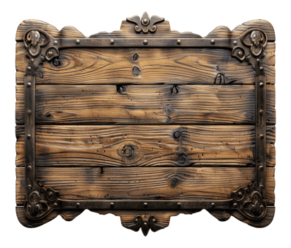 Ornate wooden carving with floral patterns and vintage details on transparent background - stock .. png
