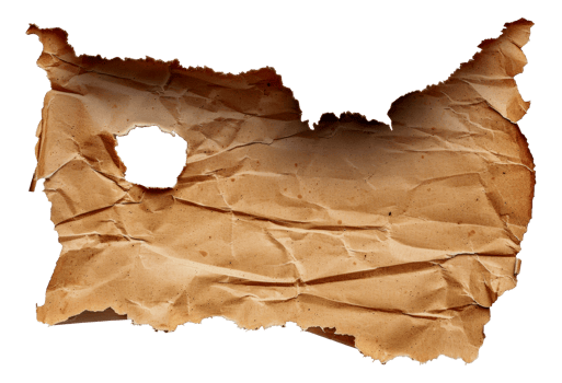 A torn piece of paper with a hole in it - stock .. png