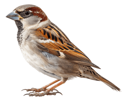 A small brown and white bird with a blue beak - stock .. png