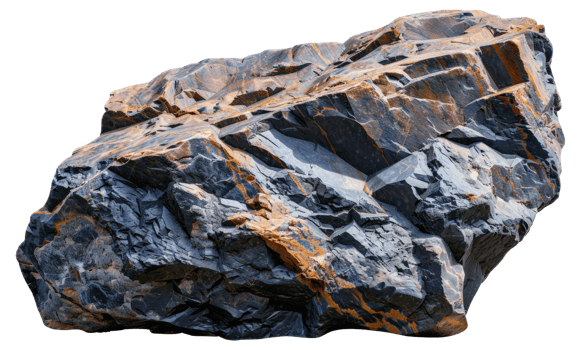 A large rock with a black and gray color - stock .. png