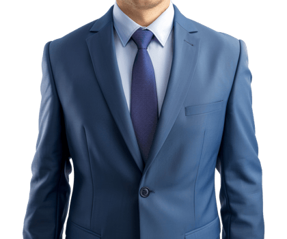 A man in a blue suit and blue tie - stock .. png