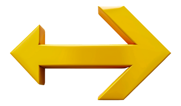 Solid gold double-ended arrow, cut out - stock . png