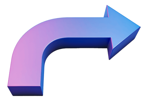 Curved arrow in purple to blue gradient, cut out - stock .. png