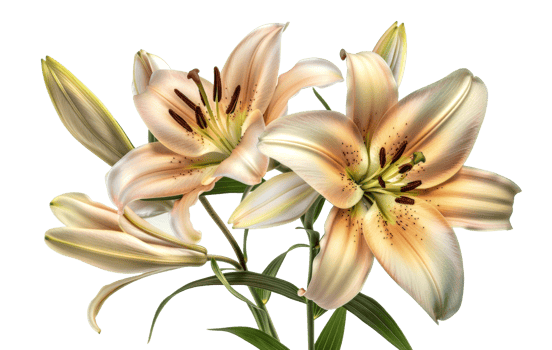 Two yellow and white flowers with brown tips - stock .. png