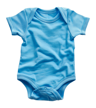 Soft blue baby onesie ideal for comfort and style, cut out - stock .. png