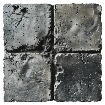 High detail textured concrete wall with wet spots, cut out - stock . png