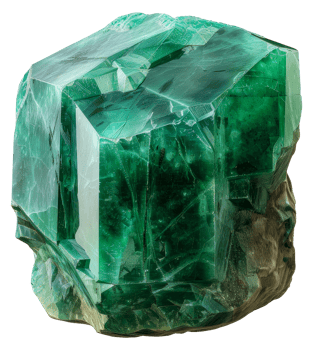 Raw green fluorite mineral, cut out - stock .. png