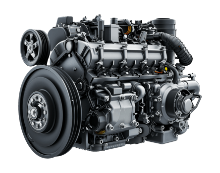 Complex black engine, cut out - stock .. png