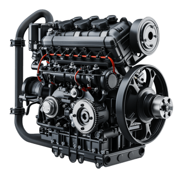 Complex black engine, cut out - stock .. png