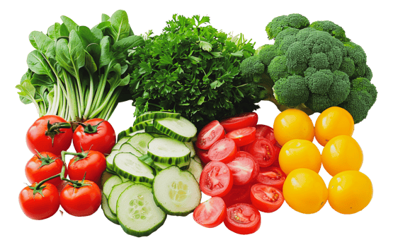 Assorted fresh vegetables, cut out - stock .. png