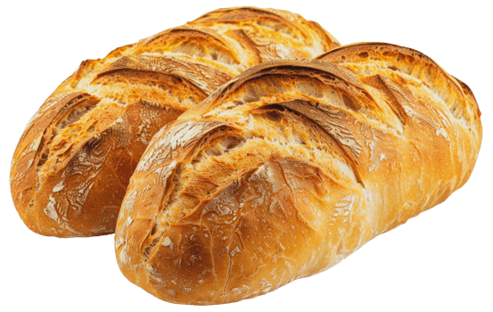 Artisan baked bread loaves, cut out - stock .. png