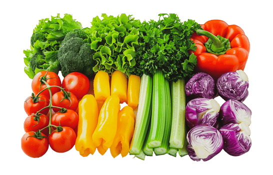 Assorted fresh vegetables, cut out - stock .. png