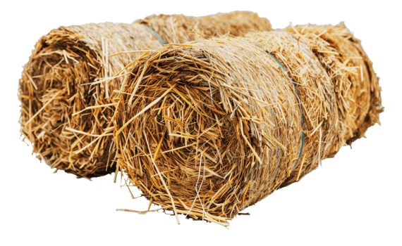 Stack of natural hay bales, cut out - stock .. png