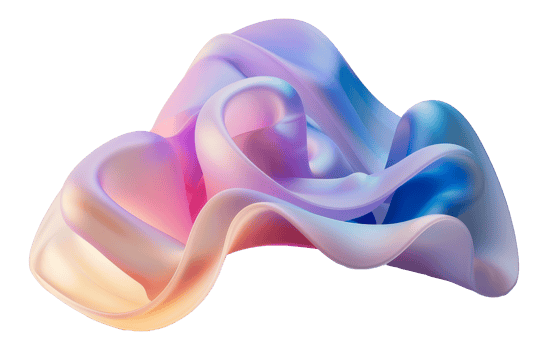Flowing abstract ribbon in pastel gradients, cut out - stock . png