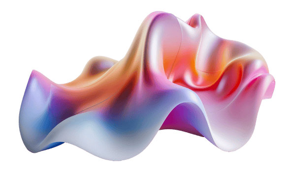 Wavy abstract landscape in pastel pink and blue, cut out - stock . png