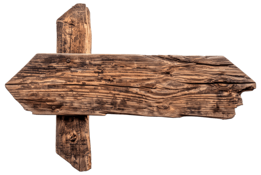 A wooden sign with a cross on it - stock . png