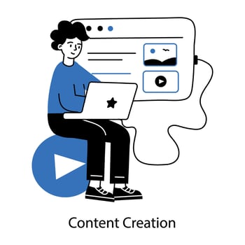 Trendy Content Creation vector