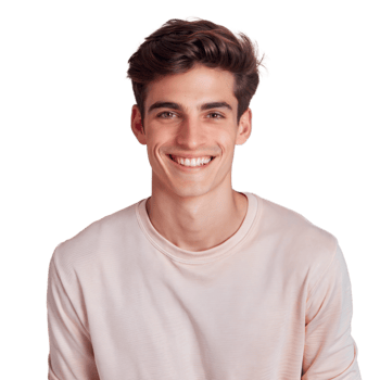 Smiling Young Man Posing Indoors Against Transparent Background png