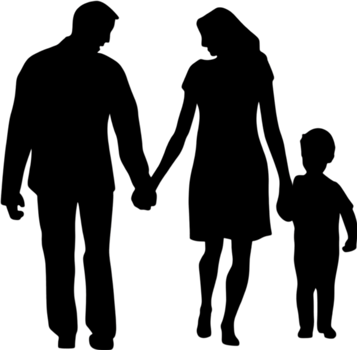 Family silhouette expressing unity and loving connection. AI-Generated. png