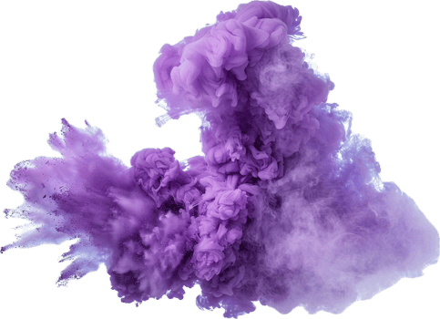 Vibrant Purple Ink Explosion in Water. png