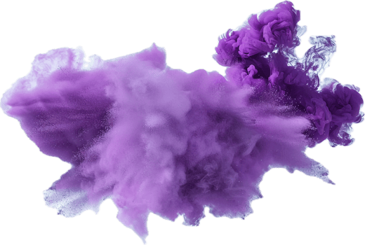Vibrant Purple Ink Explosion in Water. png
