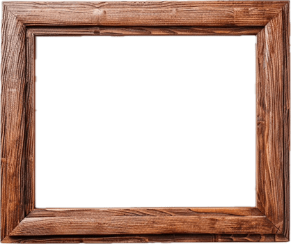Weathered Rustic Wooden Picture Frame. png