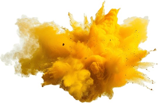 Vibrant Yellow Ink Explosion in Water. png
