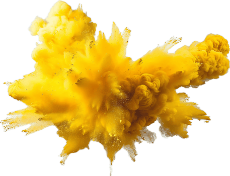 Vibrant Yellow Ink Explosion in Water. png