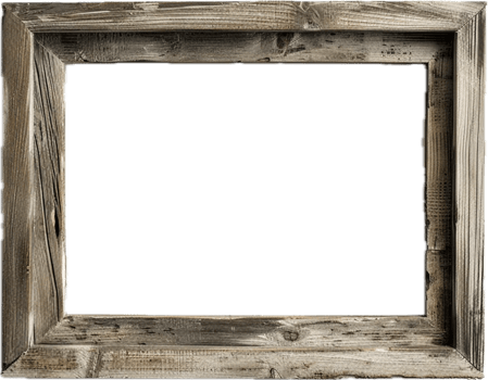Weathered Rustic Wooden Picture Frame. png