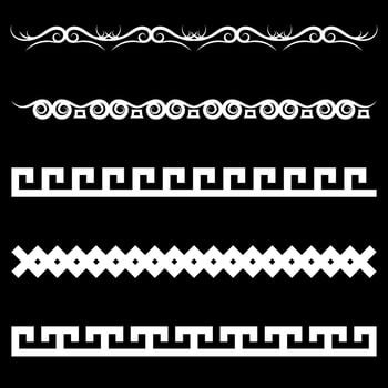 Ornamental border collection. ornament pattern Mediterranean decor vector