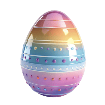 an Easter egg with colorful stripes on it AI-Generated png